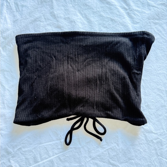 Black Ribbed Tube Top - Picture 2 of 2